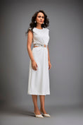 Load image into Gallery viewer, Sleek Waist Cut Out Dress Metallic Silver Belt
