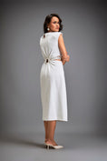 Load image into Gallery viewer, Sleek Waist Cut Out Dress Metallic Silver Belt