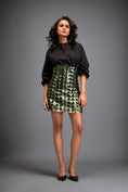 Load image into Gallery viewer, Shirt Paired With A Metallic Mini Skirt