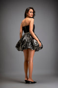 Load image into Gallery viewer, Strapless Bodice With Voluminous Gun Metal Metallic Bubble Skirt