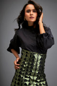 Load image into Gallery viewer, Shirt Paired With A Metallic Mini Skirt