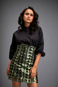 Load image into Gallery viewer, Shirt Paired With A Metallic Mini Skirt