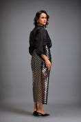 Load image into Gallery viewer, Metallic Gun Metal Skirt With Geometric Cutout Detailing