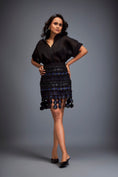 Load image into Gallery viewer, Structured Skirt with Layered Circular Appliqué