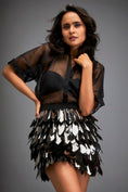 Load image into Gallery viewer, Black Sheer Organza Top