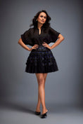 Load image into Gallery viewer, Sheer Sleeve Top With High Waist Mini Skirt