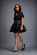 Load image into Gallery viewer, Sheer Sleeve Top With High Waist Mini Skirt
