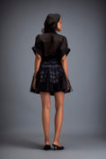 Load image into Gallery viewer, Sheer Sleeve Top With High Waist Mini Skirt