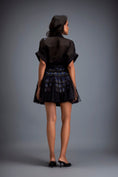 Load image into Gallery viewer, Sheer Sleeve Top With High Waist Mini Skirt