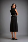 Load image into Gallery viewer, Sleek Waist Cut Out Dress Metallic Gun Metal Belt