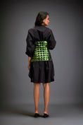 Load image into Gallery viewer, Shirtdress With Metallic Corset And Geometric Cutout Detailing