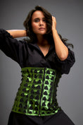 Load image into Gallery viewer, Shirtdress With Metallic Corset And Geometric Cutout Detailing