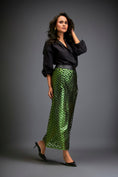 Load image into Gallery viewer, Metallic Skirt With Geometric Cutout Detailing