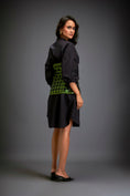 Load image into Gallery viewer, Shirtdress With Metallic Corset And Geometric Cutout Detailing