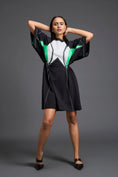 Load image into Gallery viewer, High-Neck Contrast Panel Dress