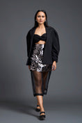 Load image into Gallery viewer, Structured Blazer Bralette and Laser-Cut Overlay Skirt Set