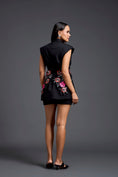 Load image into Gallery viewer, Black Floral Belt Blazer and Skirt Set