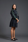 Load image into Gallery viewer, Black Neon Patch Gathered Dress