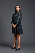 Load image into Gallery viewer, Black Neon Patch Gathered Dress