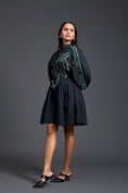 Load image into Gallery viewer, Black Neon Patch Gathered Dress