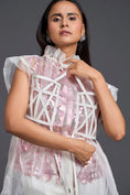 Load image into Gallery viewer, Onion Pink Organza Layered Co-ord Set
