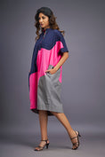 Load image into Gallery viewer, Colourblock Oversized Shirt Dress
