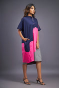 Load image into Gallery viewer, Colourblock Oversized Shirt Dress