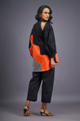 Load image into Gallery viewer, Black Orange Shirt With Shoulder Cut Detail