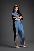 Load image into Gallery viewer, Blue Metallic Colorblock Jumpsuit