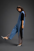 Load image into Gallery viewer, Blue Metallic Colorblock Jumpsuit
