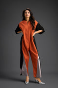 Load image into Gallery viewer, Rust & Metallic Colorblock Jumpsuit