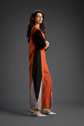 Load image into Gallery viewer, Rust & Metallic Colorblock Jumpsuit