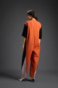 Load image into Gallery viewer, Rust & Metallic Colorblock Jumpsuit