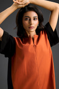 Load image into Gallery viewer, Rust & Metallic Colorblock Jumpsuit
