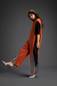 Load image into Gallery viewer, Rust & Metallic Colorblock Jumpsuit