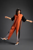 Load image into Gallery viewer, Rust & Metallic Colorblock Jumpsuit