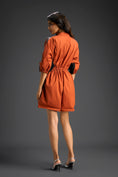Load image into Gallery viewer, Rust Drawstring Shirt Romper