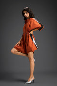 Load image into Gallery viewer, Rust Drawstring Shirt Romper