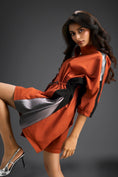 Load image into Gallery viewer, Rust Drawstring Shirt Romper