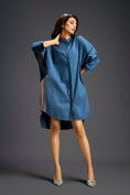 Load image into Gallery viewer, Blue Oversized Panel Shirt Dress