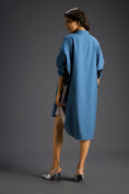 Load image into Gallery viewer, Blue Oversized Panel Shirt Dress