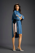 Load image into Gallery viewer, Blue Oversized Panel Shirt Dress