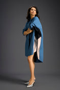 Load image into Gallery viewer, Blue Oversized Panel Shirt Dress