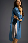 Load image into Gallery viewer, Blue Oversized Panel Shirt Dress