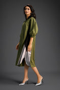 Load image into Gallery viewer, Olive Panel Shirt Dress