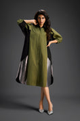 Load image into Gallery viewer, Olive Panel Shirt Dress