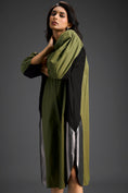 Load image into Gallery viewer, Olive Panel Shirt Dress