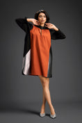Load image into Gallery viewer, Rust & Black Tunic Dress
