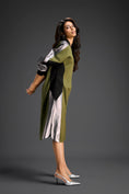 Load image into Gallery viewer, Olive Balloon Sleeve Midi Dress