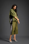 Load image into Gallery viewer, Olive Metallic Panel Co-ord Set
